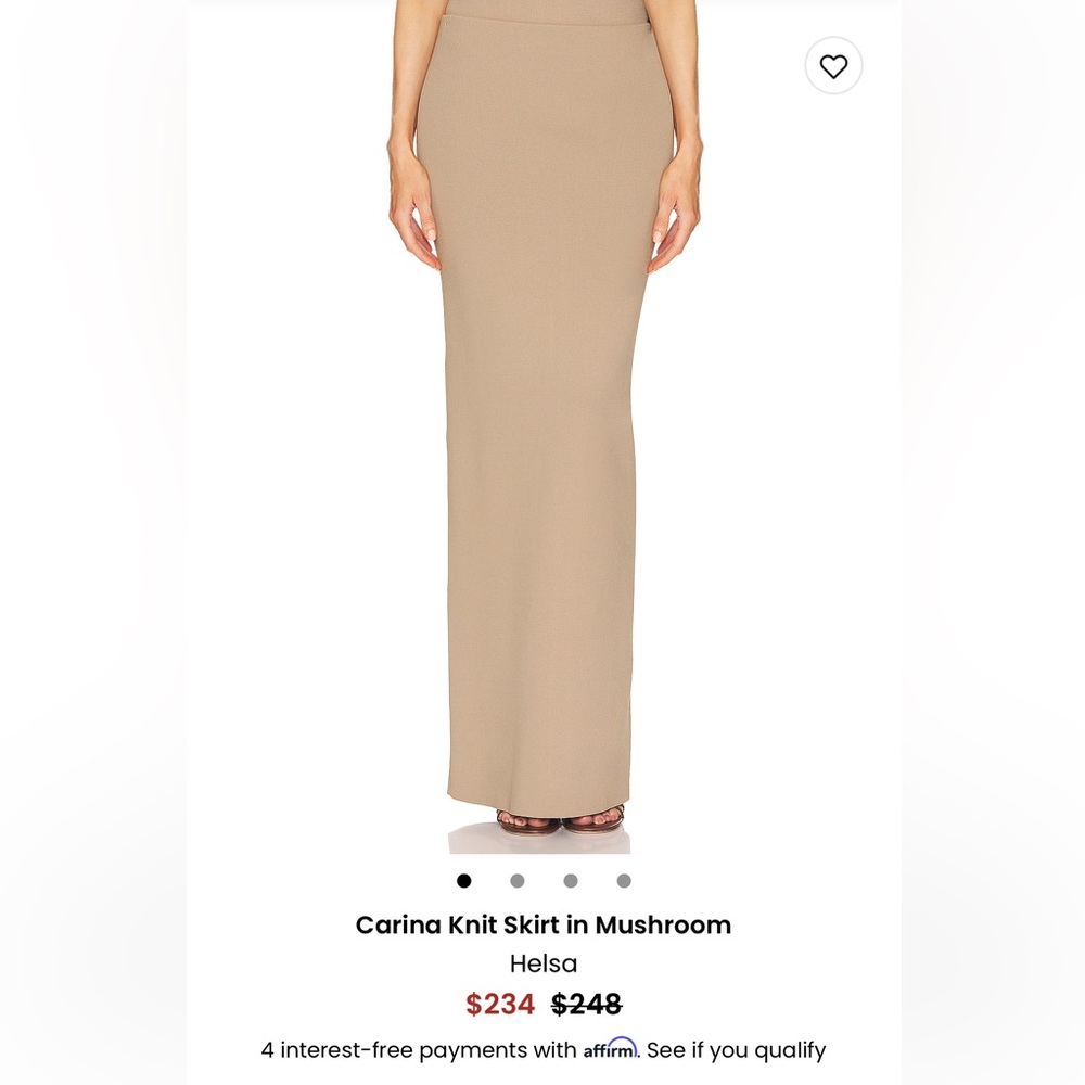 Helsa Carina Knit Skirt in Mushroom